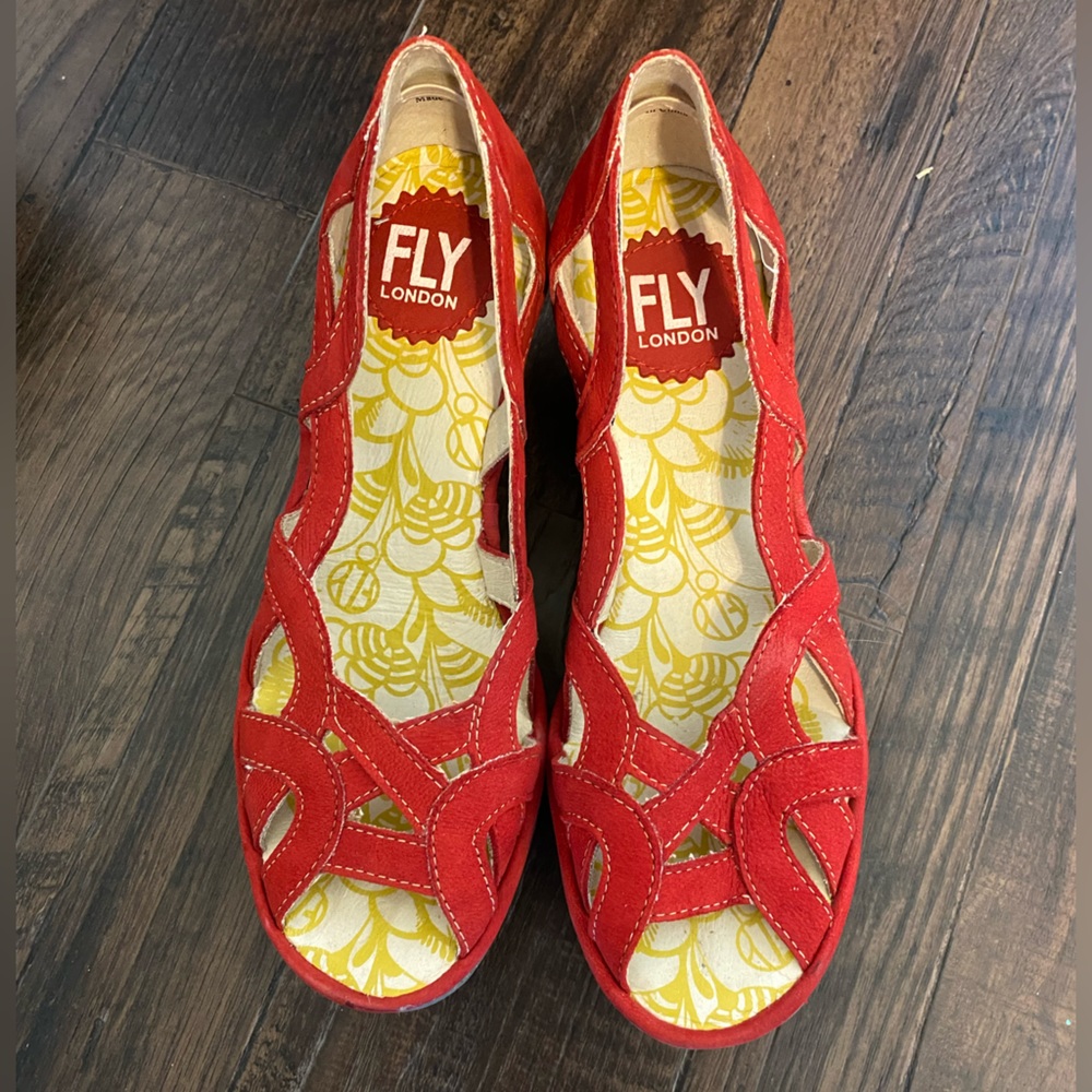 Fly London red wedges